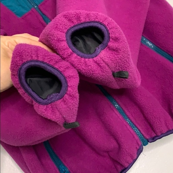 Vintage Columbia Saved By The Bell 1990 purple magenta fleece zip up pullover - Picture 6 of 8